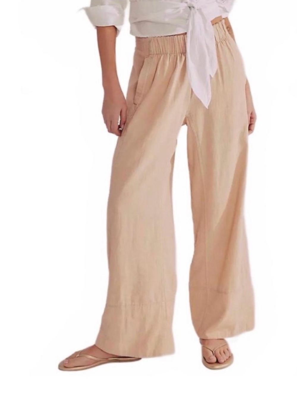 Free People Day’s End Linen Pull-On Pants